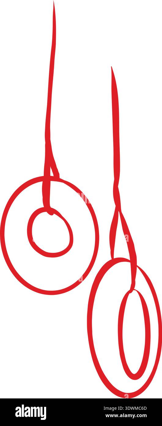 vector element, bagels on a string, outline, rustic style, a la Rus, Slavic style, decorative element Stock Vector