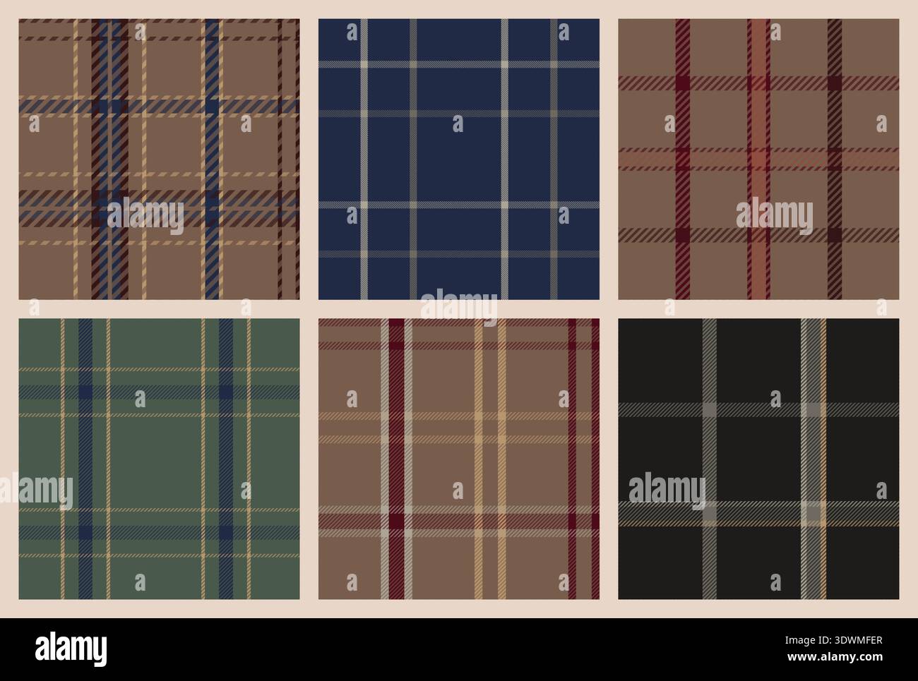Tartan Plaid Seamless Patterns Bundle. Retro tiles Stock Vector