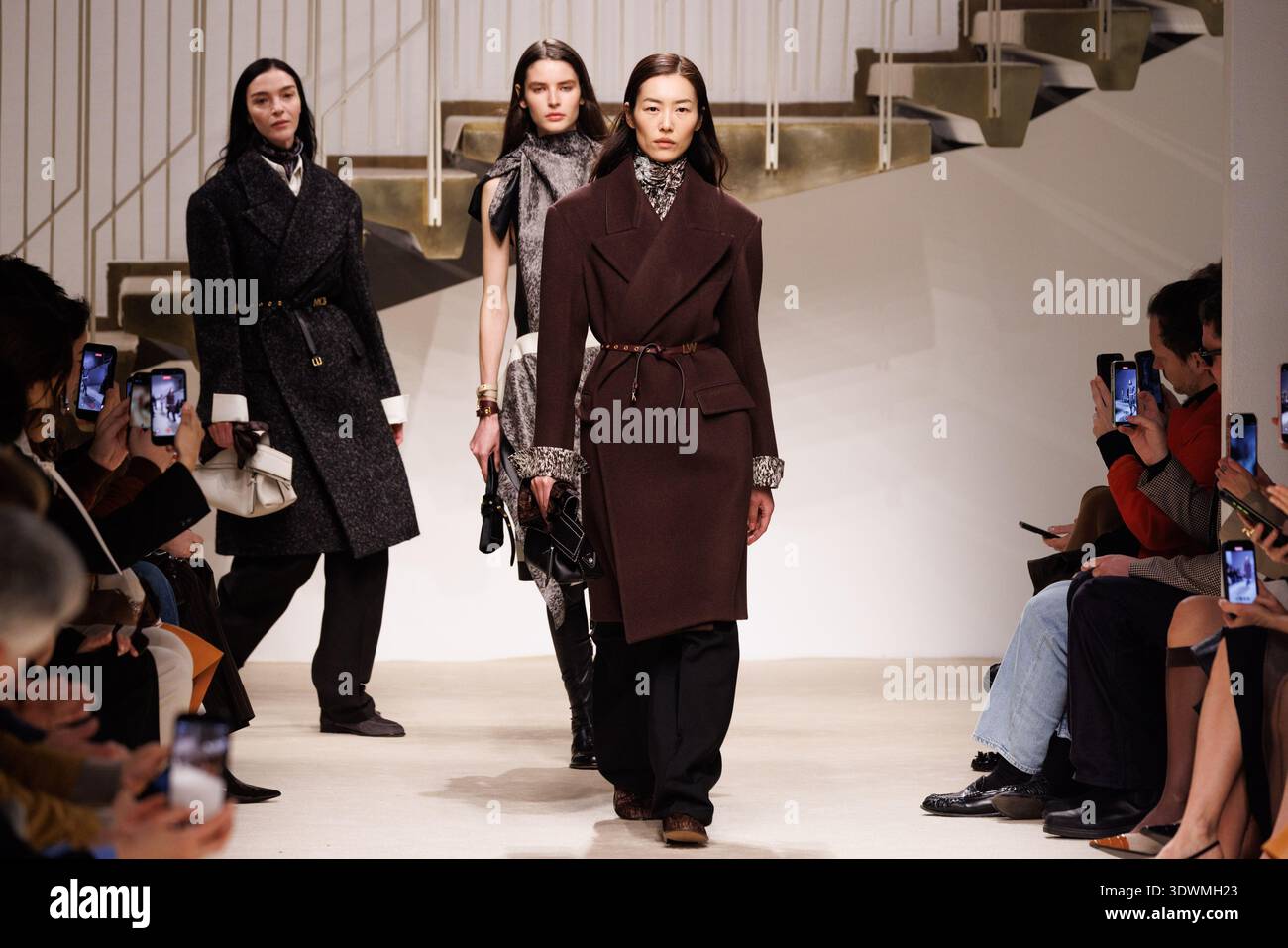 A model walks the runway at the Tod's fashion show during the Milan ...