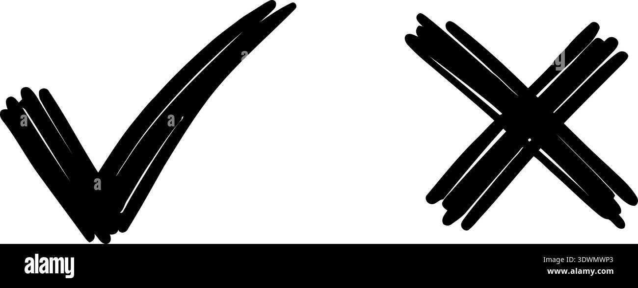 Vector Check Cross Set check mark and cross. Vector illustartion Stock Vector Image & Art ...
