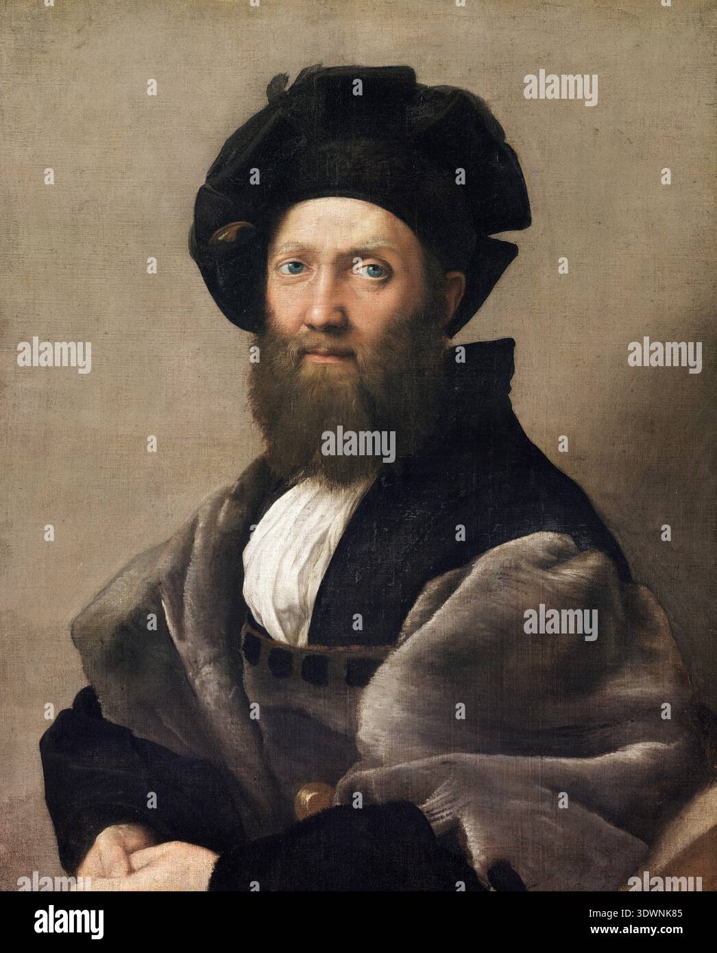 This iconic oil painting from circa 1514-1515, titled 