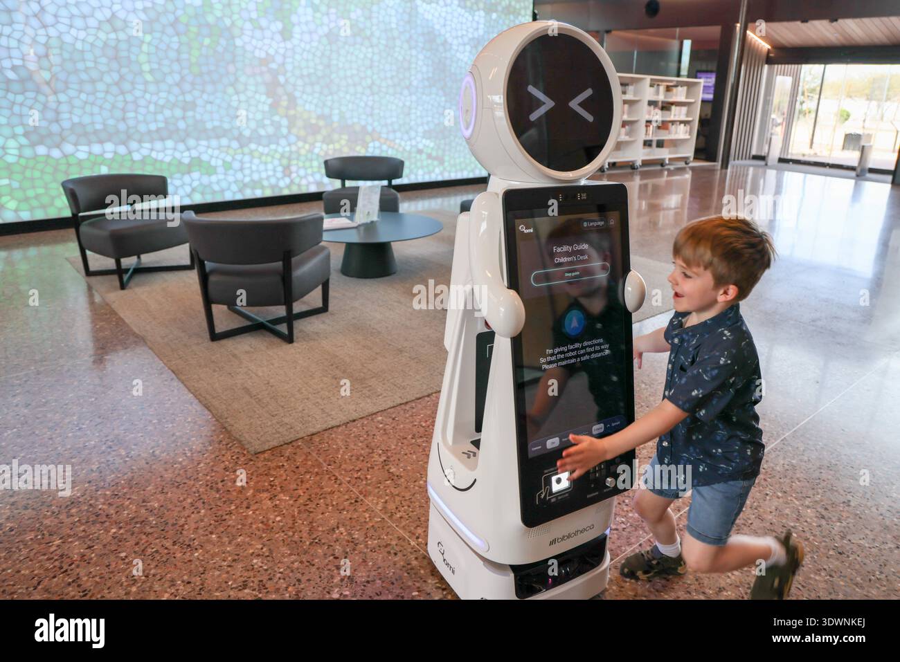 Romni, the mobile library robot, designed by Biblliotheca, is being ...