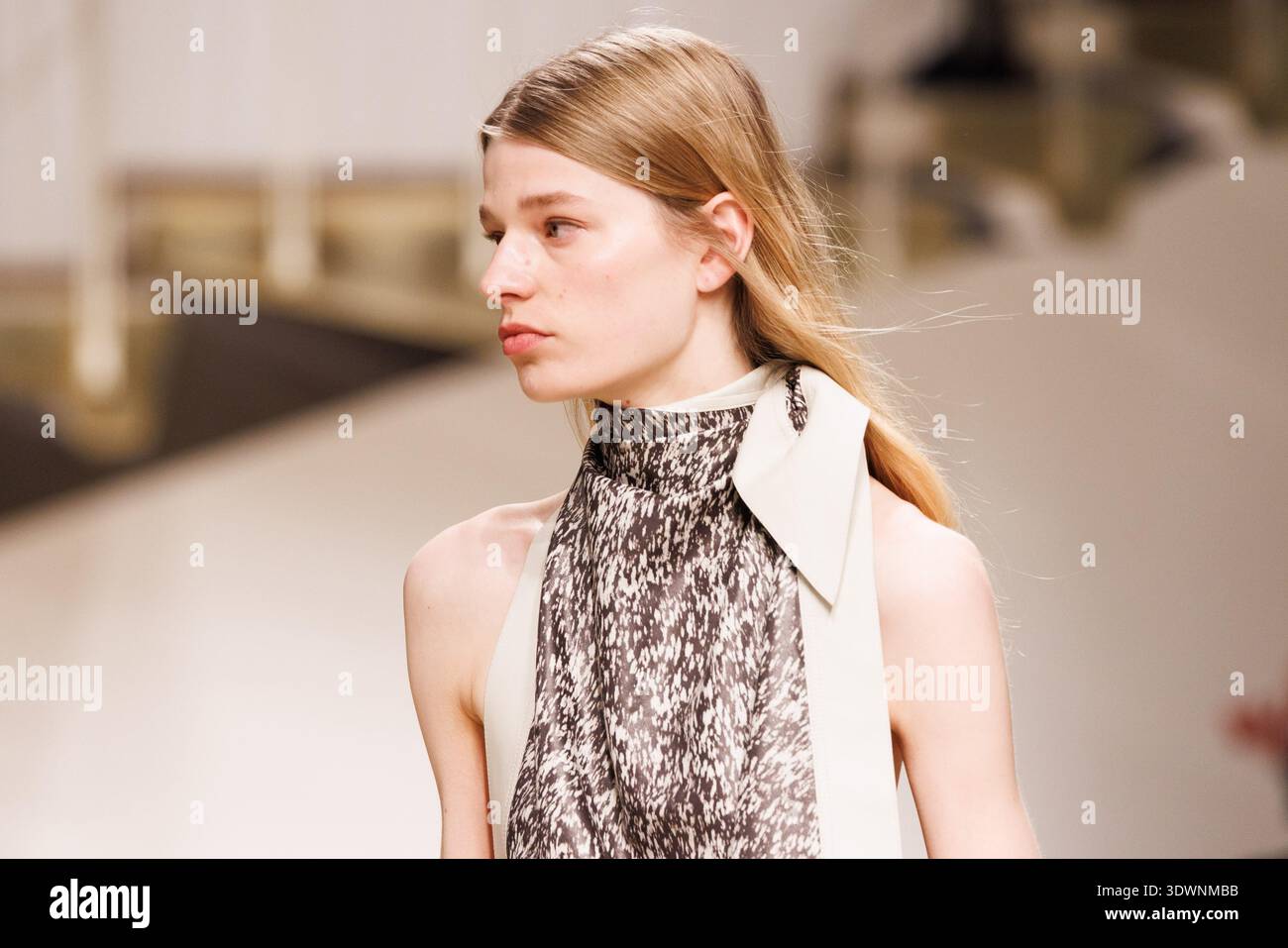 A model walks the runway at the Tod's fashion show during the Milan ...