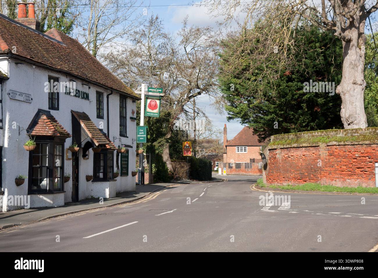 the village of Thorpe near Staines on Thames, Runnymede, Surrey, England Stock Photo