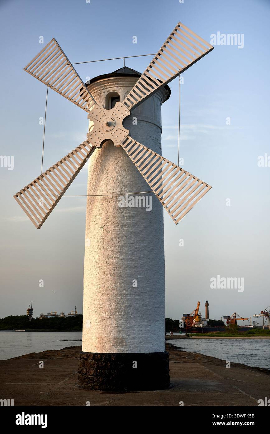 The iconic Stawa Mlyny windmill-shaped lighthouse, a famous navigation ...