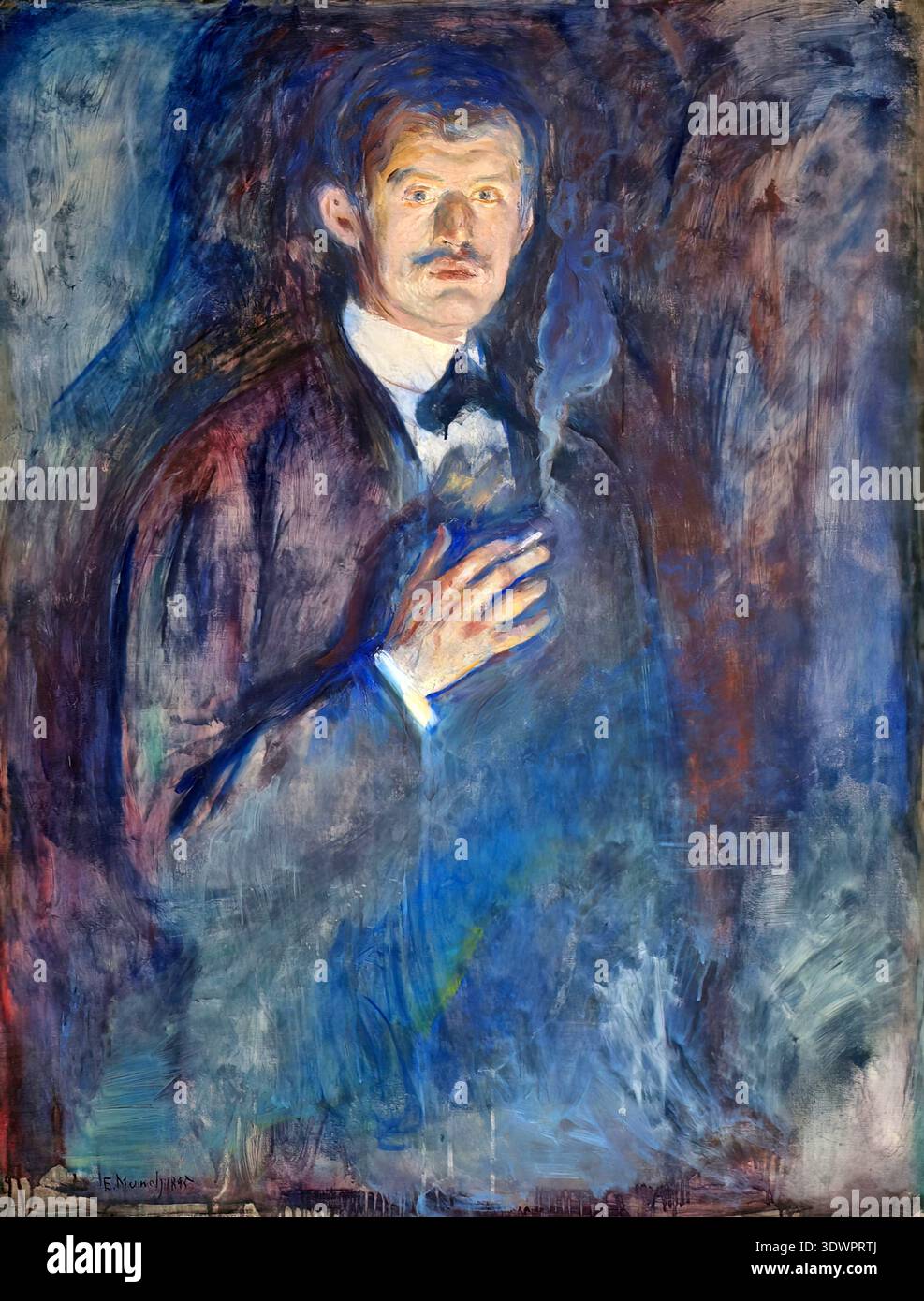 self portrait with cigarette Self-Portrait with Cigarette 1895 by Edvard Munch Stock Photo