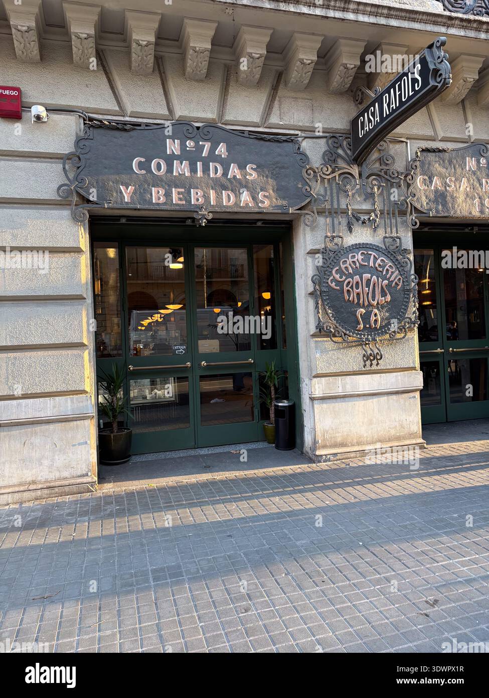 Casa Rafols Restaurant, formerly Ferreteria Rafols S.A. Historic facade ...