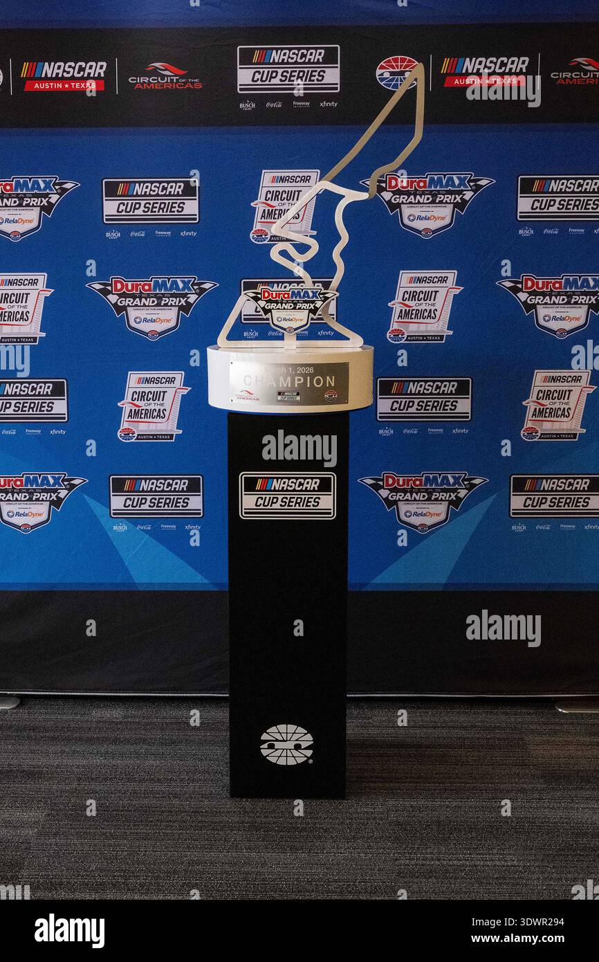 February 27, 2026: NASCAR race trophy at the DuraMax Texas Grand Prix ...