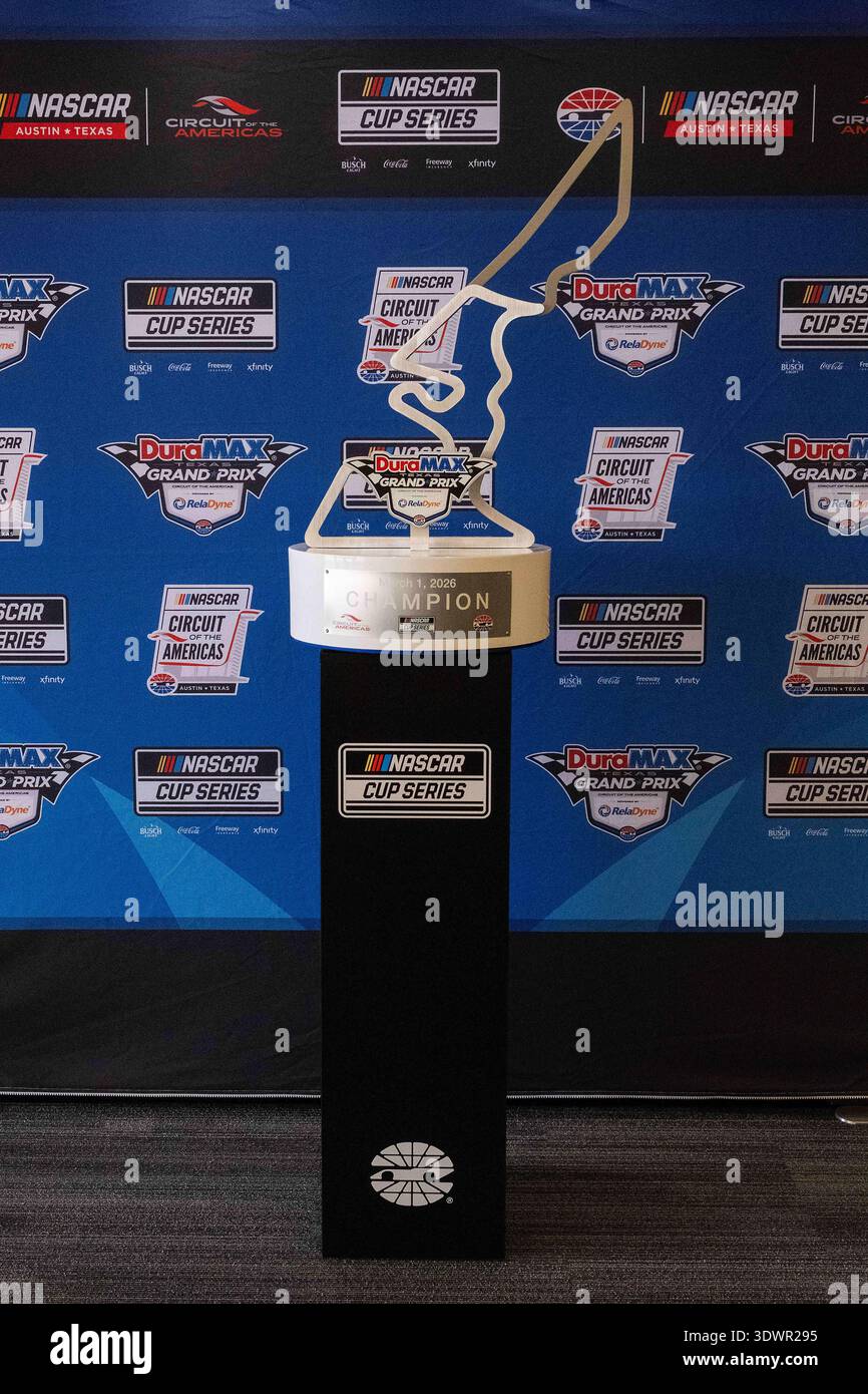 February 27, 2026: NASCAR race trophy at the DuraMax Texas Grand Prix ...