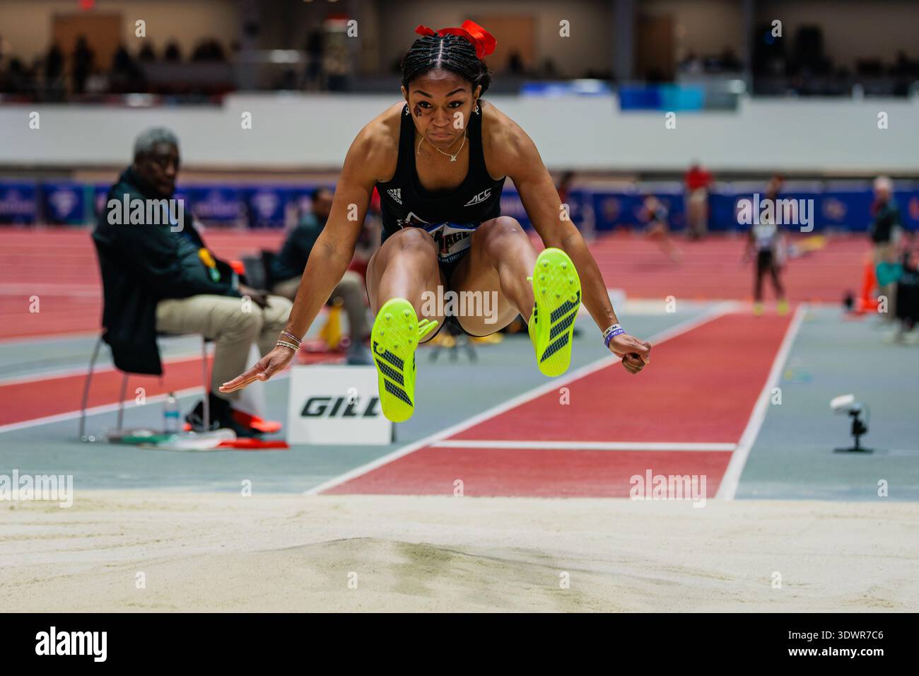 Boston, USA. 27 February, 2026. Synclair Savage takes first place for ...