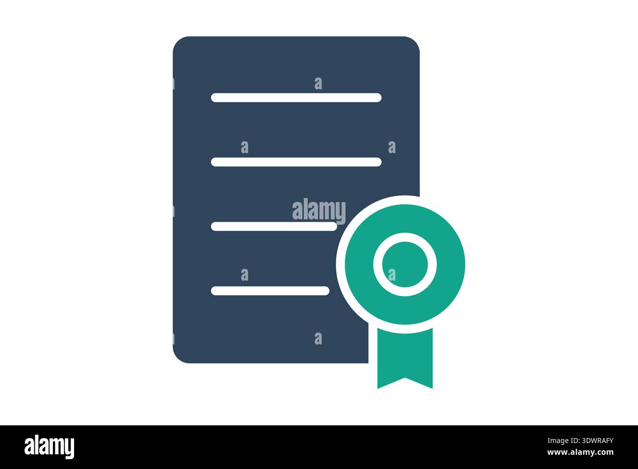 Certificate solid icon. Icon related to award. success elements vector illustration Stock Vector