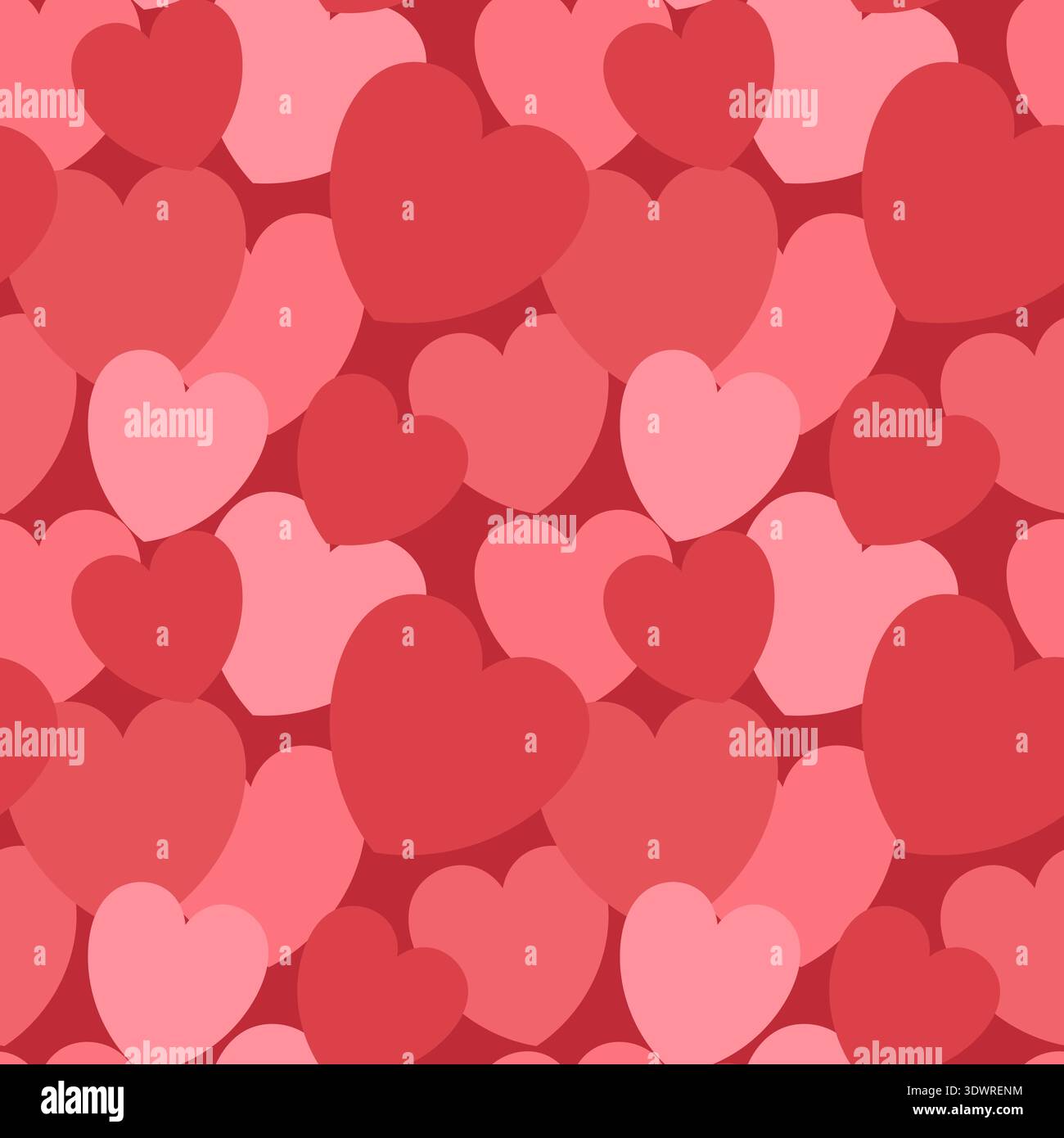 Seamless pattern with red hearts. Stock Vector