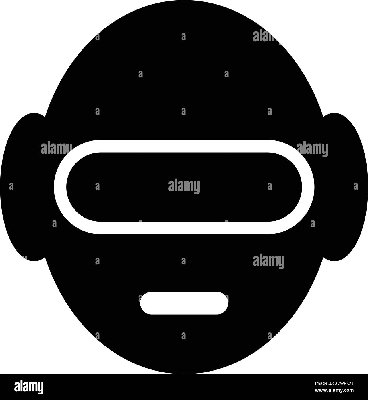 Flat Robot Avatar — Cute AI Chatbot Face Minimal Illustration Stock Vector