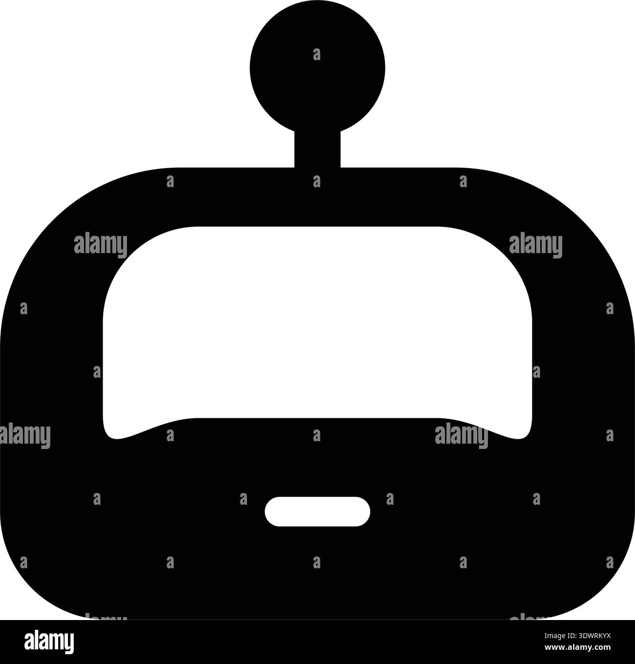 Cute Bot Avatar Icon Bundle, Flat Solid Black Robot Head illustration Stock Vector