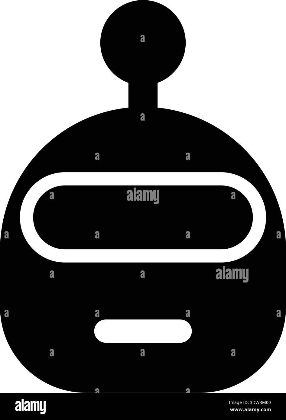 Robot Head Icon — AI Bot Face Minimal Flat Solid Design Stock Vector