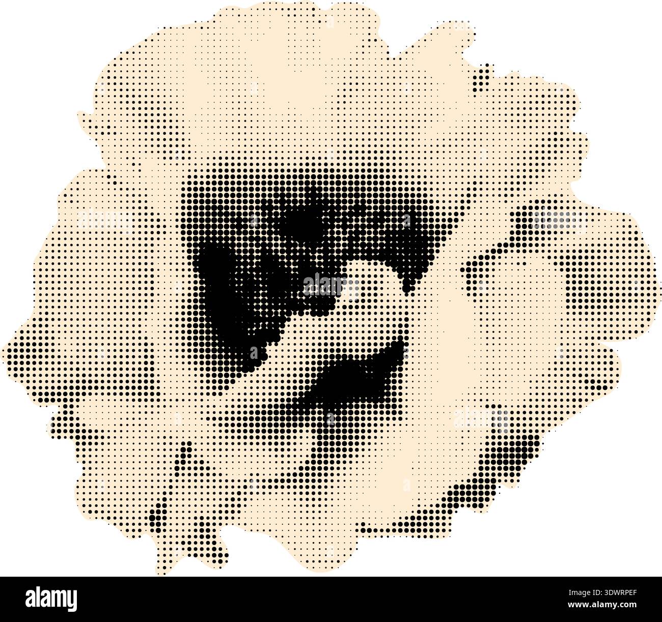 Spring flowers bouquet halftone collage vector illustration Stock Vector