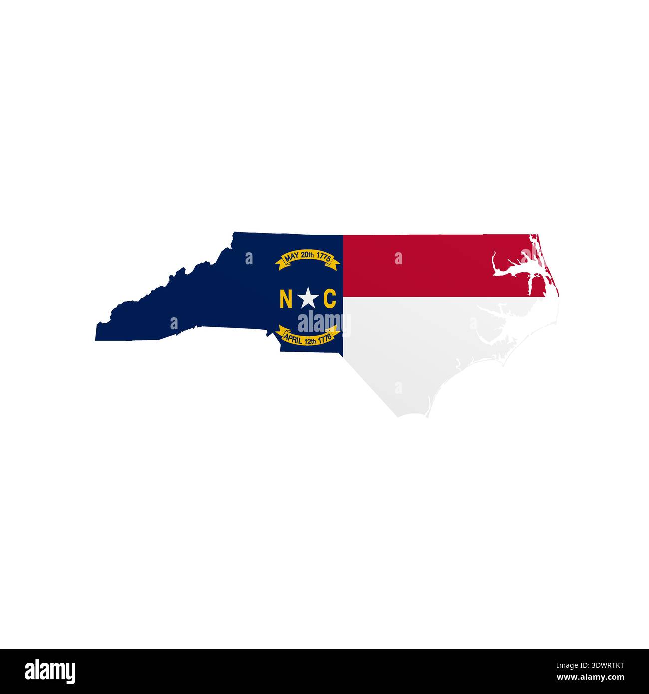North Carolina flag map poster. US state pride wall decor artwork ...