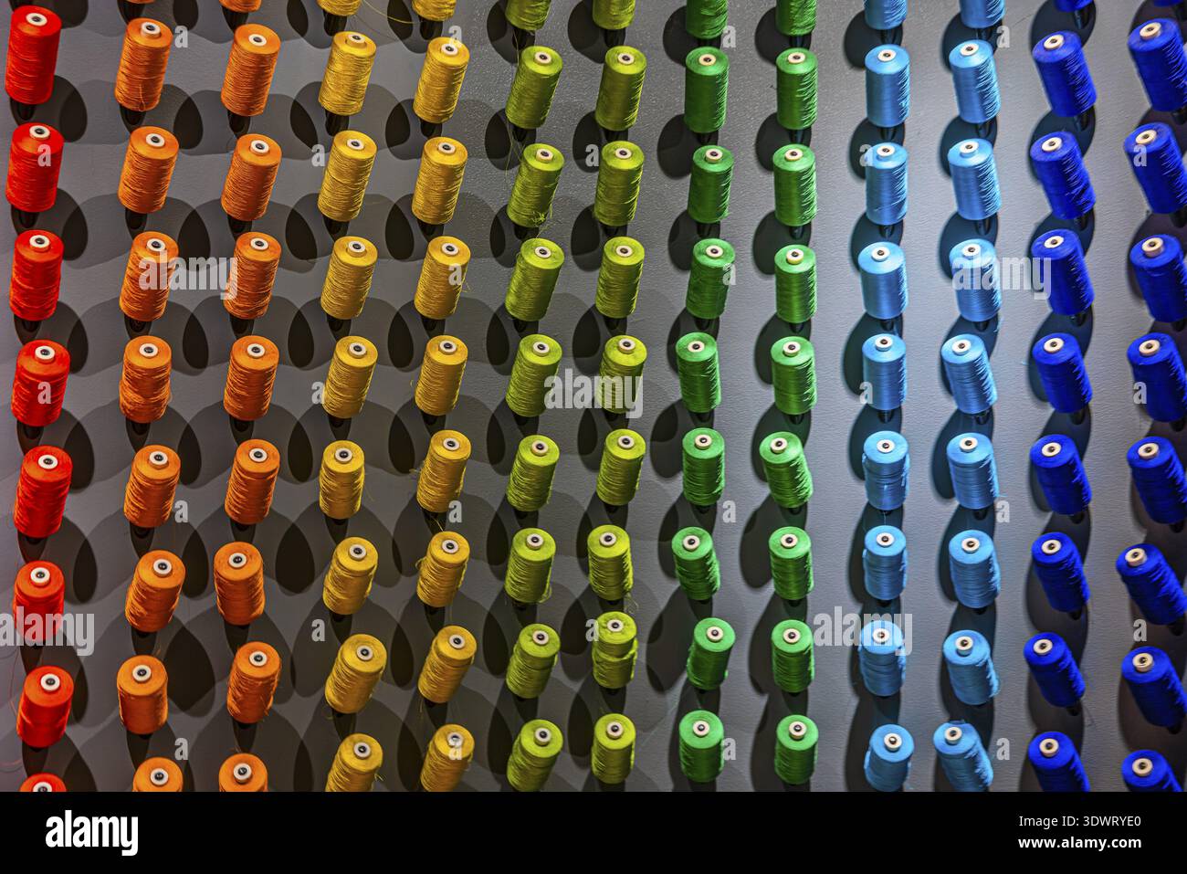 Jim Thompson House and Museum, spools of colored silk threads, Bangkok, Thailand's metropolis, Thailand Stock Photo