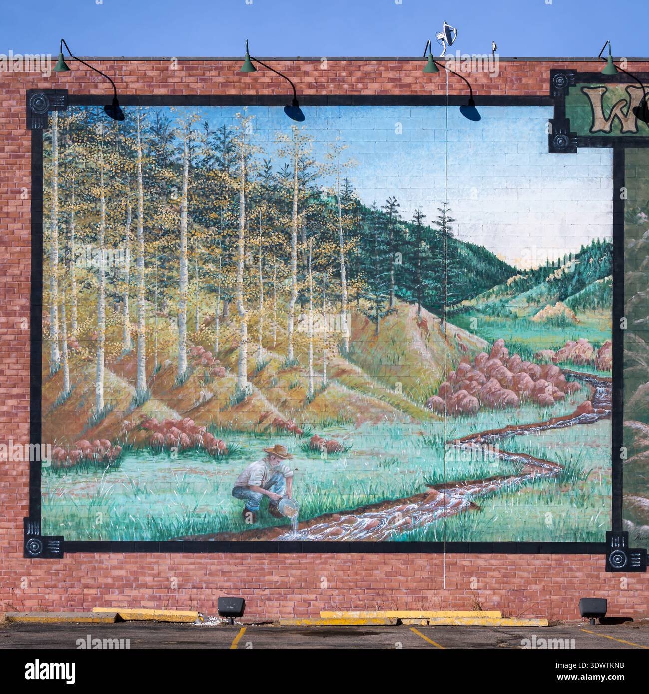 One panel of Womack's Event Center mural, Cripple Creek, Colorado. Artist: Unknown Stock Photo