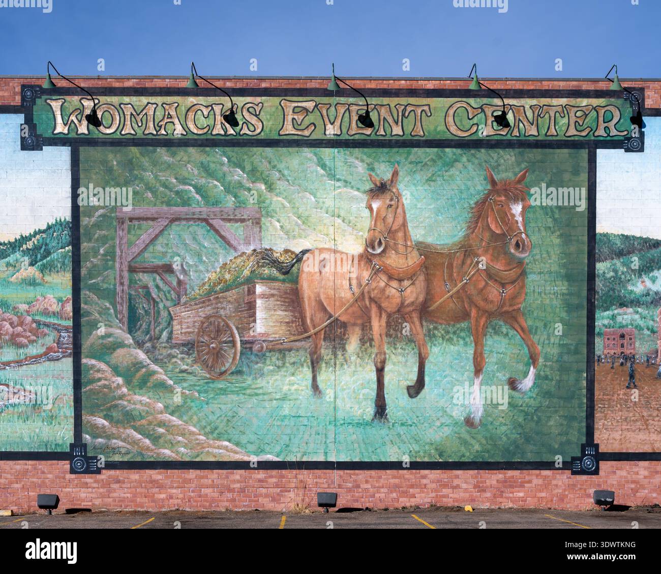 One panel of Womack's Event Center mural, Cripple Creek, Colorado. Artist: Unknown Stock Photo