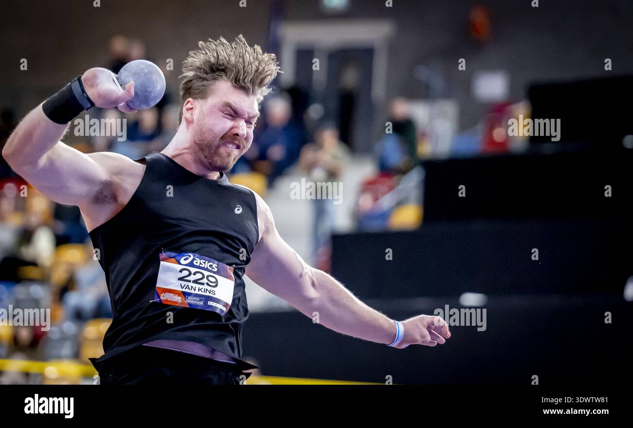 APELDOORN - Shot putter Bjorn van Kins in action during the first day ...