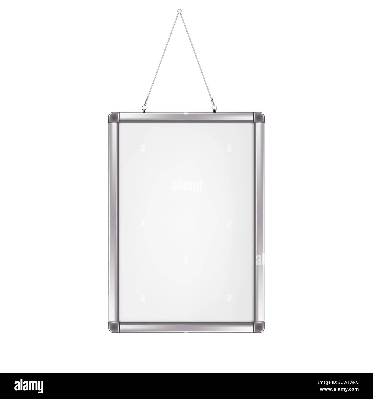 White blank hanging message writing board realistic vector mockup Stock Vector