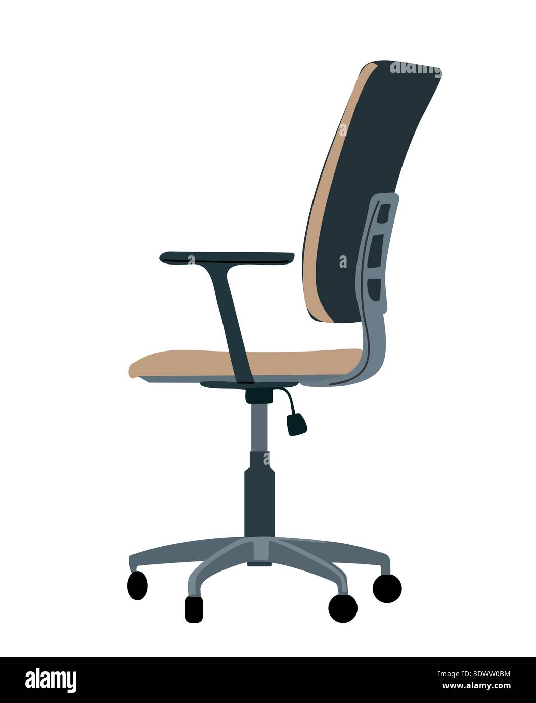 Modern office chair back view isolated on white Stock Vector