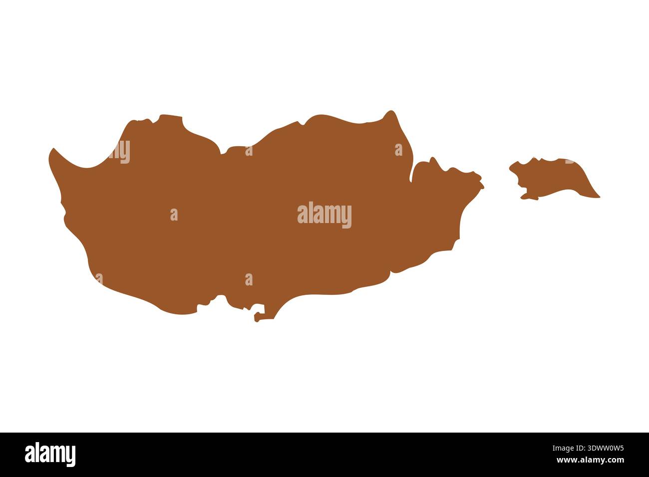 Vector Brown Cyprus Map Isolated On White Background, vector editable design, can be used for business or presentation design. Stock Vector