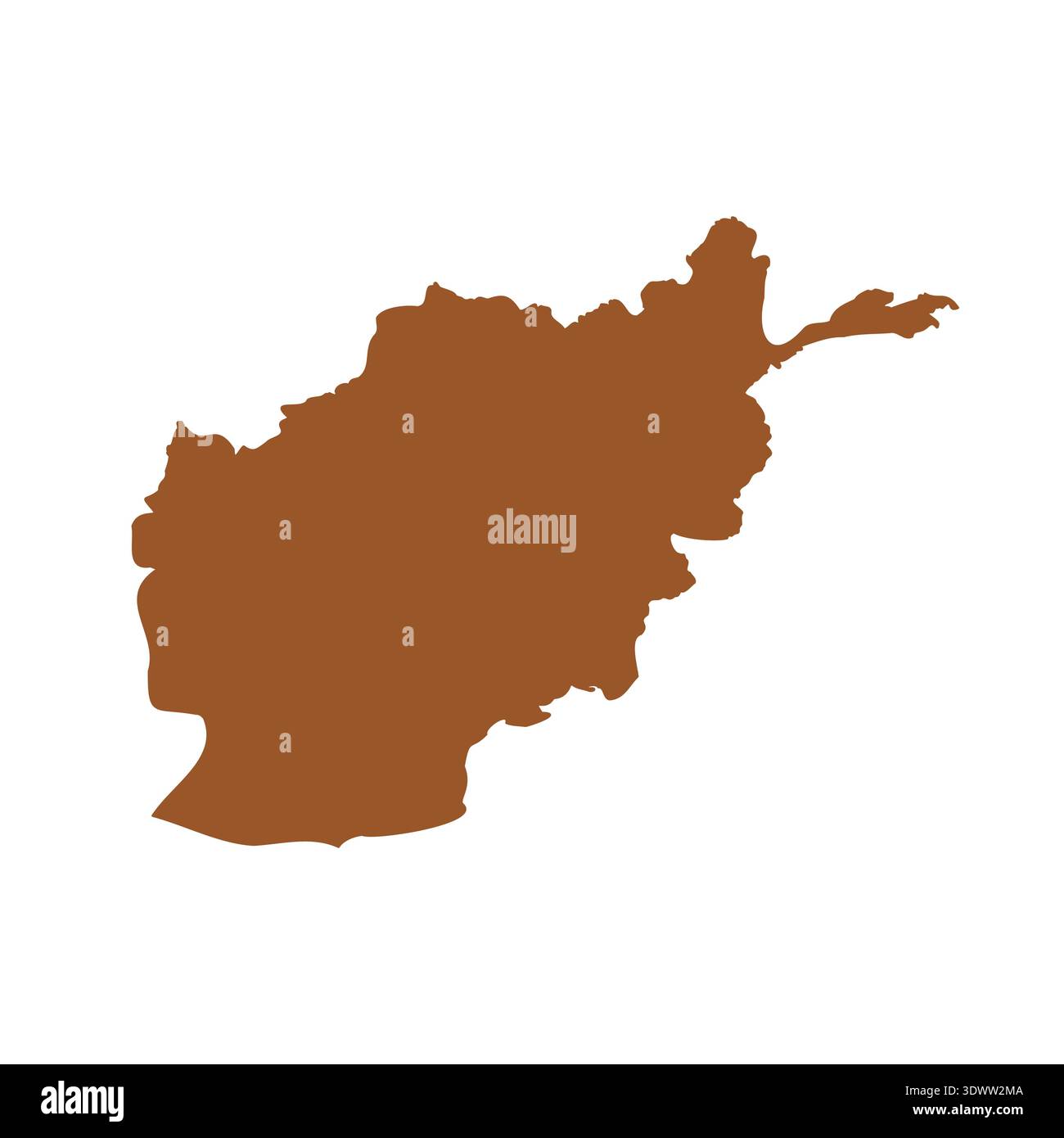 Vector Brown Afghanistan Map Isolated On White Background, vector editable design, can be used for business or presentation design. Stock Vector