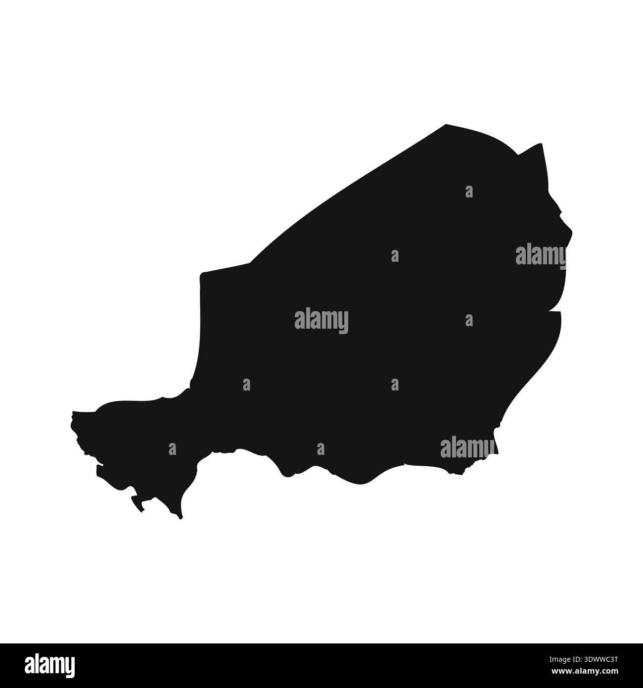 Black And White Niger Simple Map, vector editable design, can be used for business or presentation design. Stock Vector