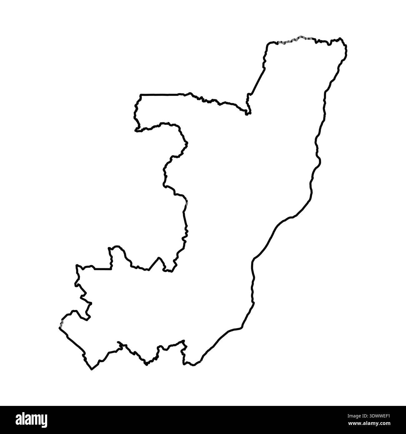 Black Outline Sketch Map Of Republic Of The Congo Country, vector ...