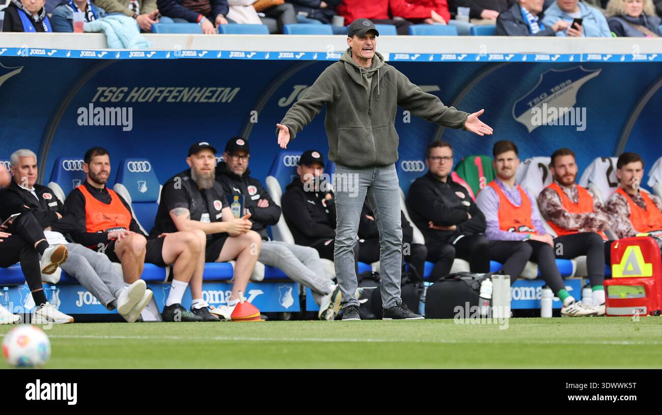Trainer [coach] Alexander Blessin (St. Pauli) Sinsheim, February 28 ...