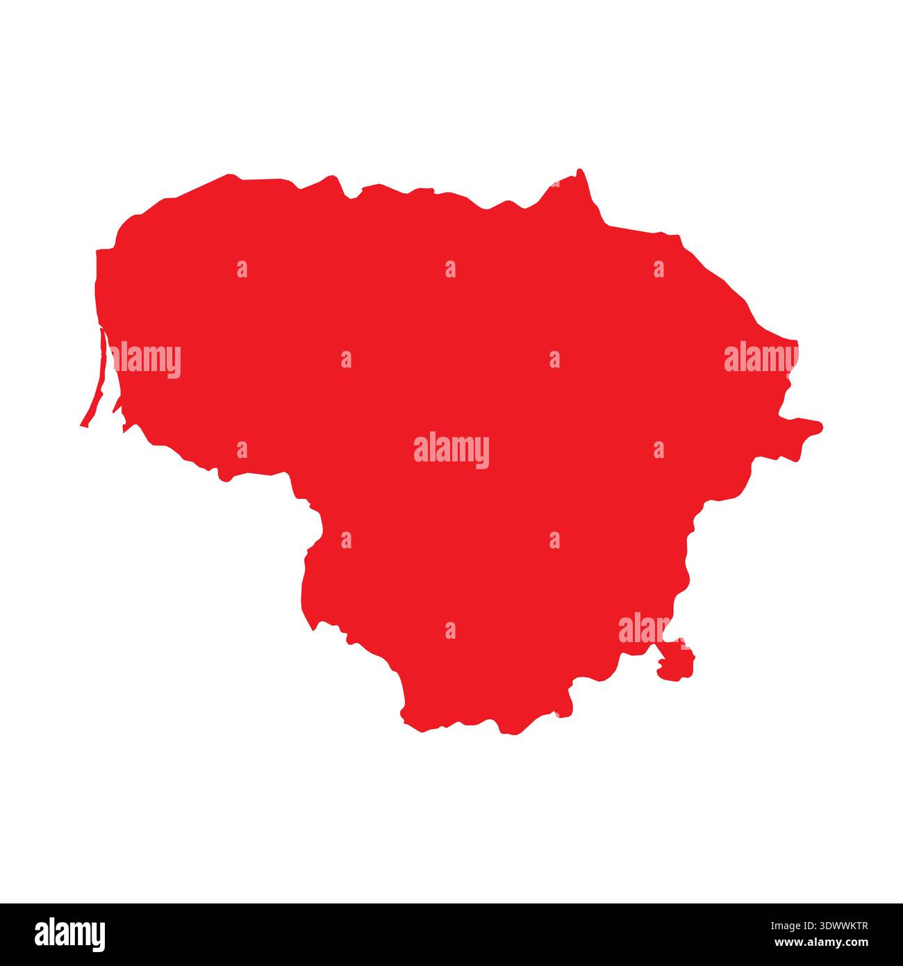 Abstract Red Lithuania Simple Map, vector editable design, can be used for business or presentation design. Stock Vector