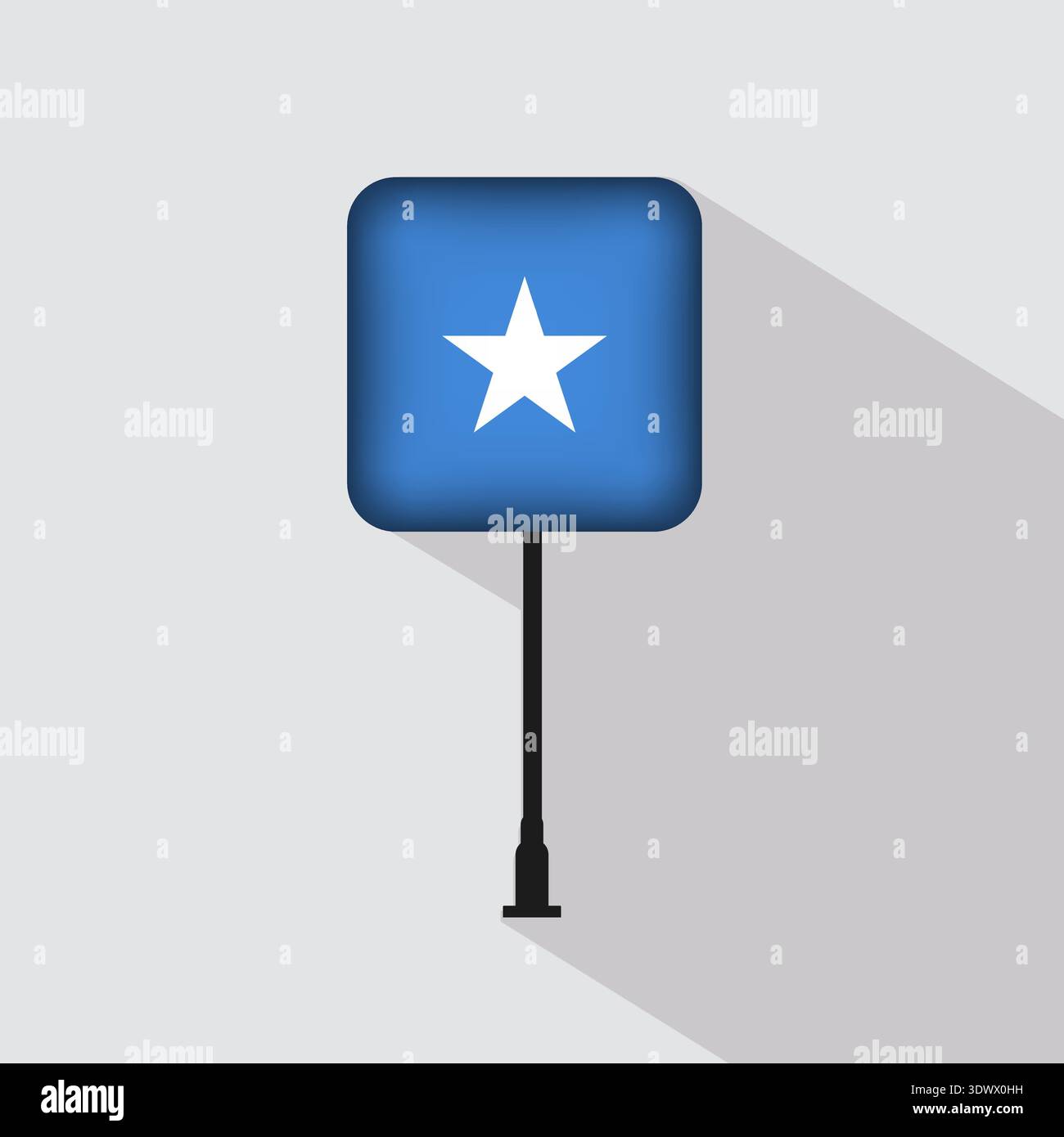 Somalia Flag Pole Vector Illustration, vector editable design, can be used for business or presentation design. Stock Vector