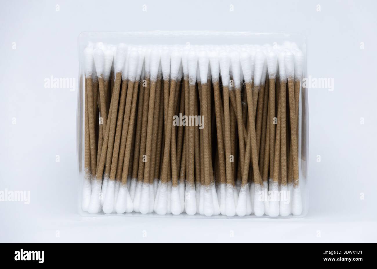 cotton swab buds used for cleaning and removing wax from ears Stock Photo