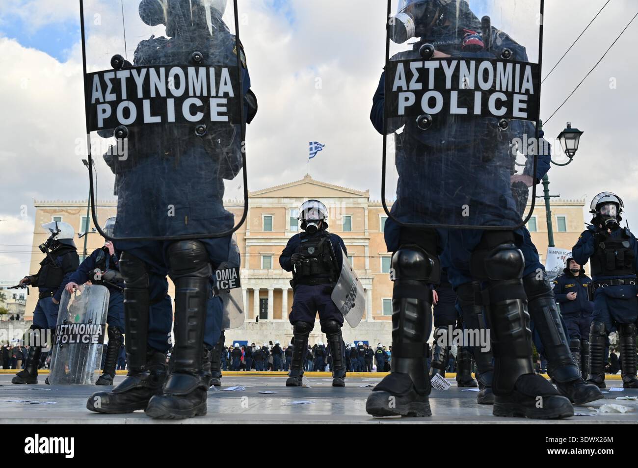 Athens, Greece. 28 February 2026. Police made arrests and used pepper ...