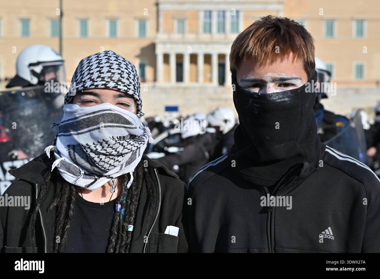 Athens, Greece. 28 February 2026. Police made arrests and used pepper ...