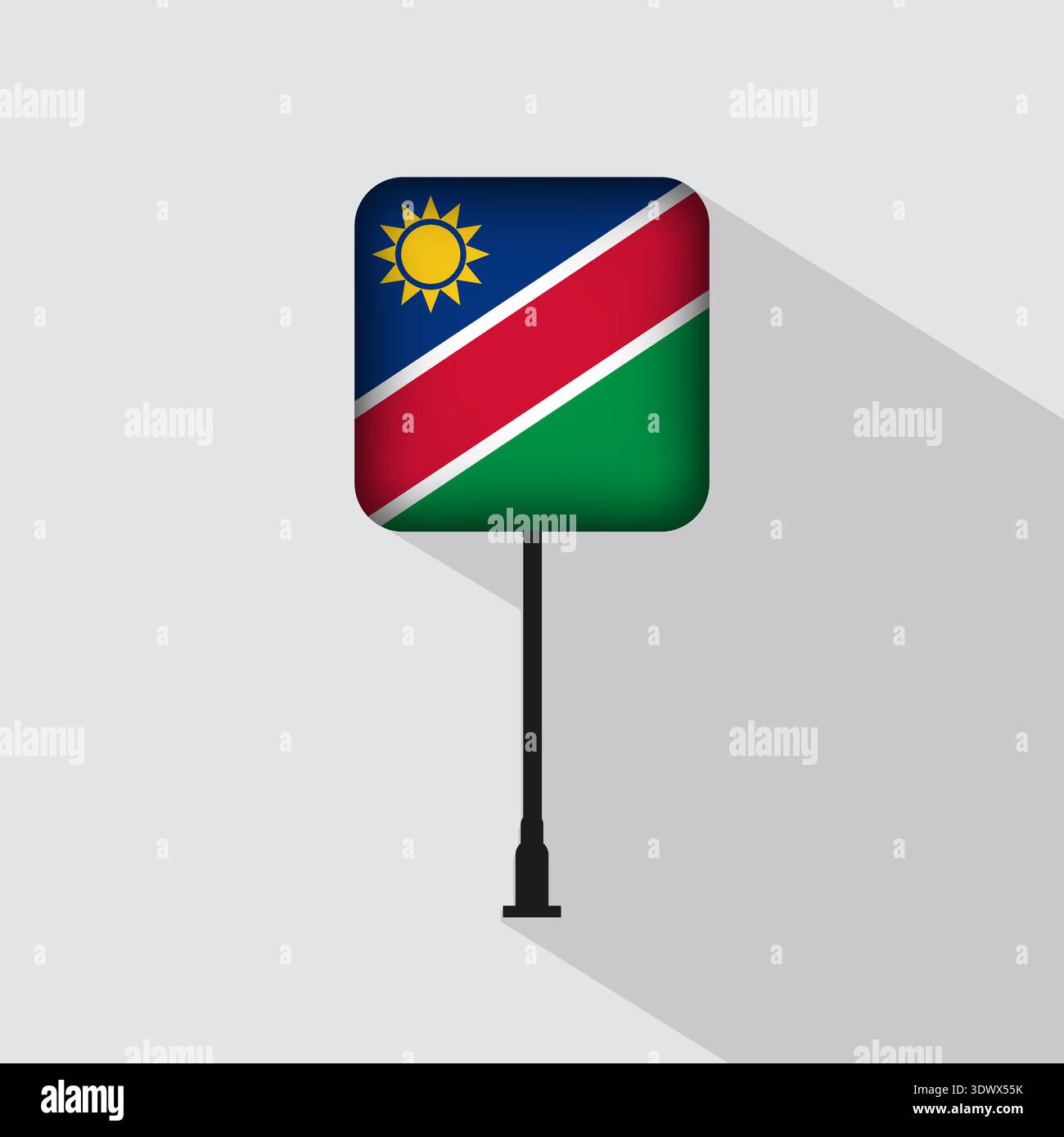 Namibia Flag Pole Vector Illustration, vector editable design, can be used for business or presentation design. Stock Vector