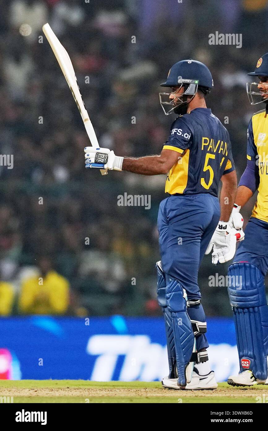 Sri Lanka's Pavan Rathnayake celebrates his fifty runs during the T20 ...