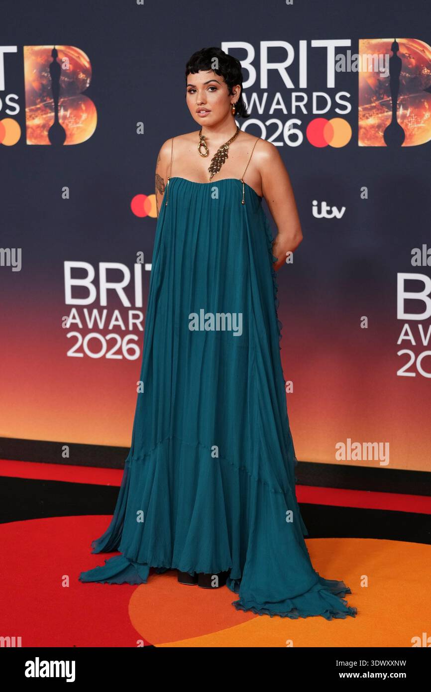 Mabel Manchester Mabel poses for photographers upon arrival at the Brit Awards 2026 in ...