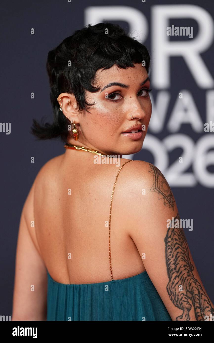 Mabel Manchester Mabel poses for photographers upon arrival at the Brit Awards 2026 in ...