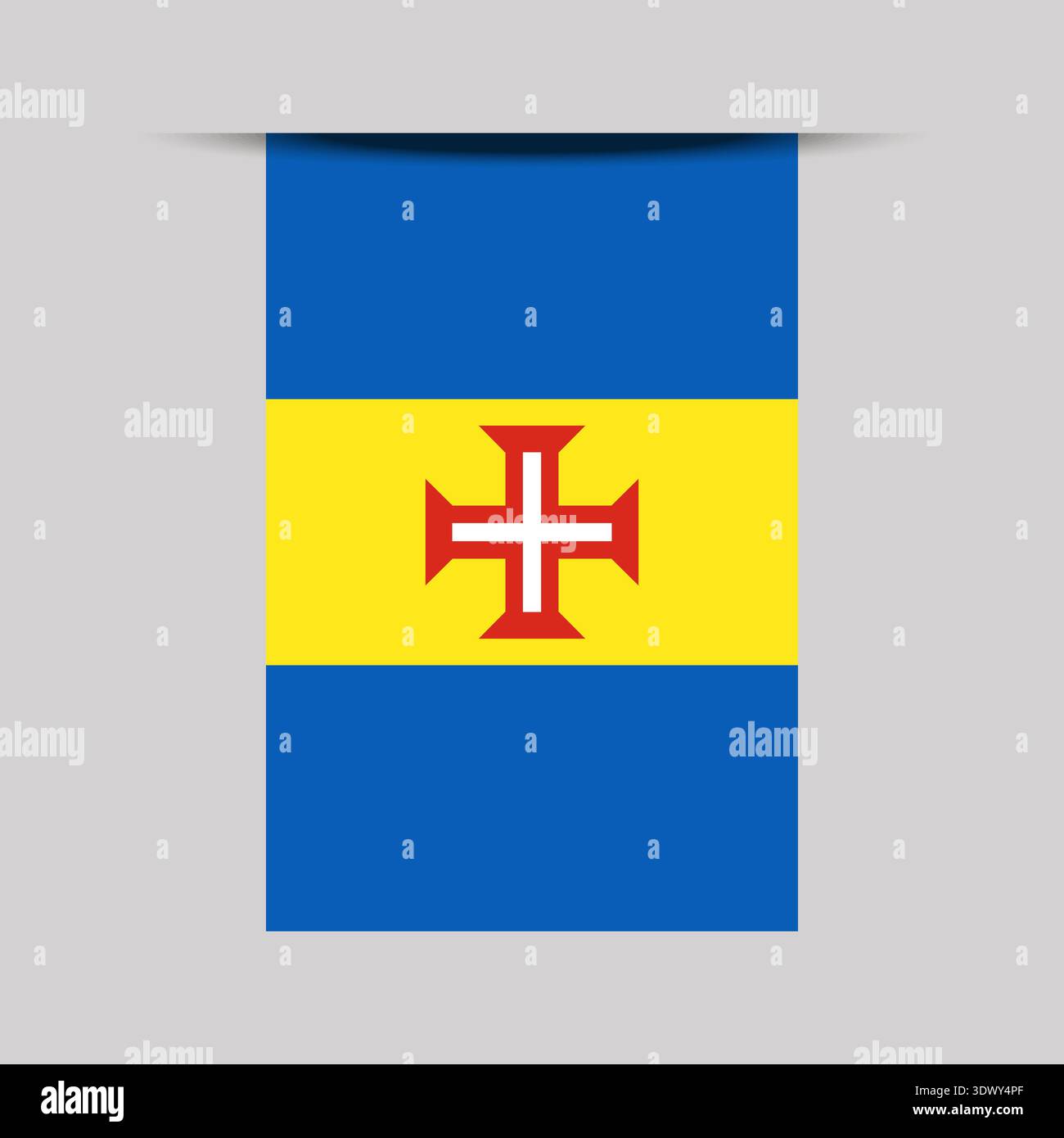 Madeira Banner Flag Vector Illustration, vector editable design, can be used for business or presentation design. Stock Vector