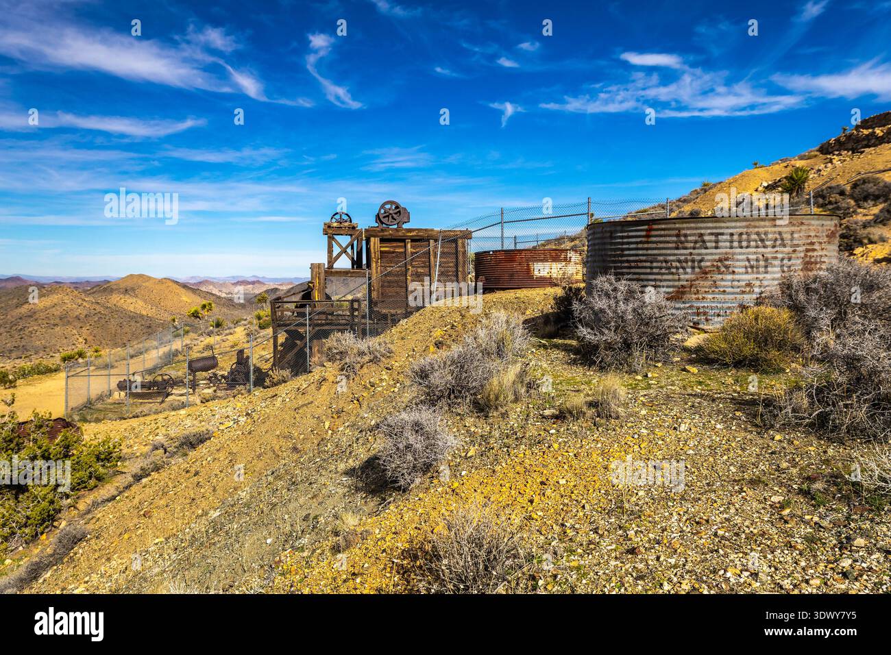 Ruins of an abandoned historic gold mine appear along the Lost Horse ...