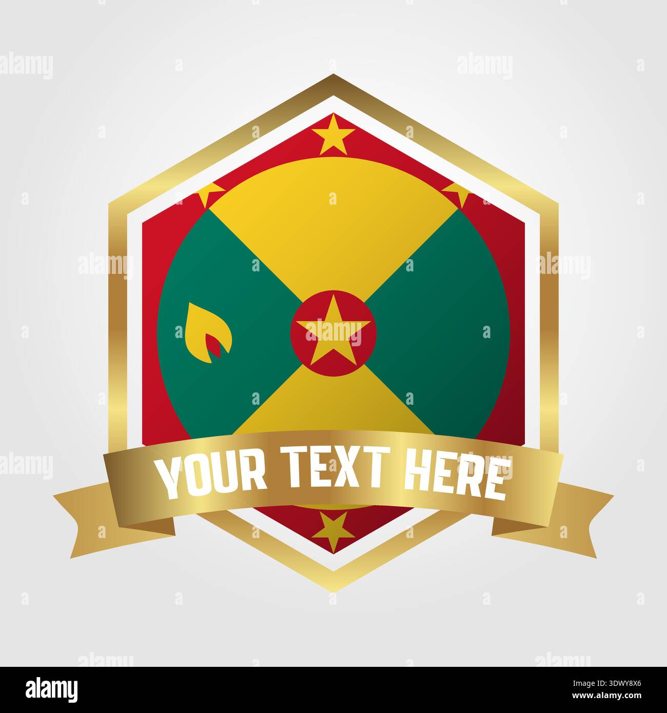 Golden Luxury Grenada Label Vector Illustration, vector editable design, can be used for business or presentation design. Stock Vector