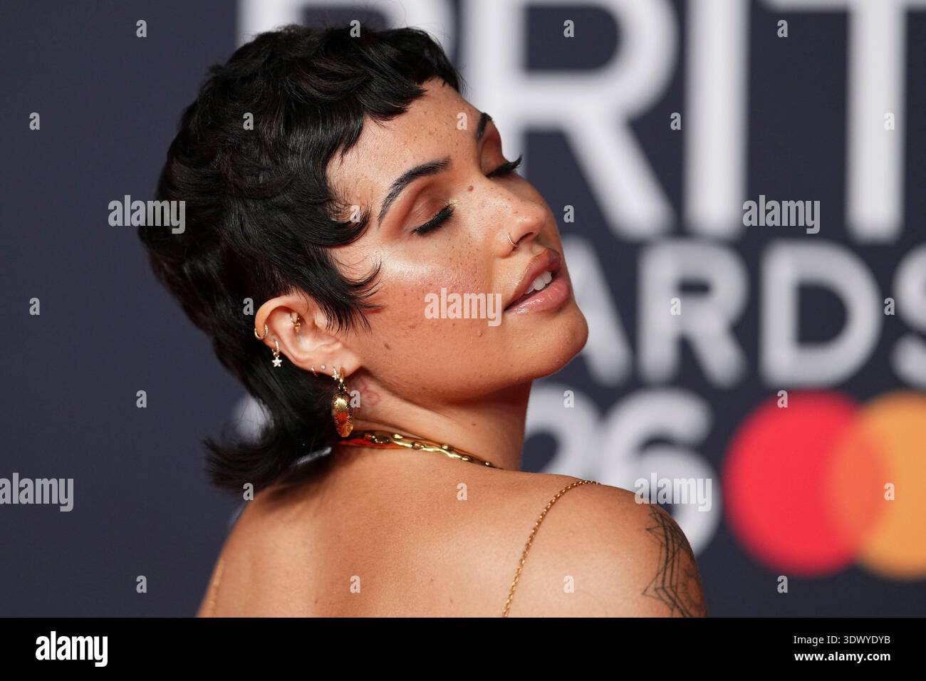 Mabel Manchester Mabel poses for photographers upon arrival at the Brit Awards 2026 in ...