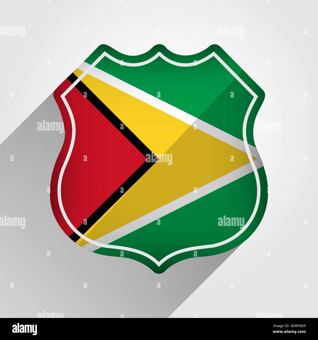Guyana Flag Road Sign Illustration, vector editable design, can be used for business or presentation design. Stock Vector