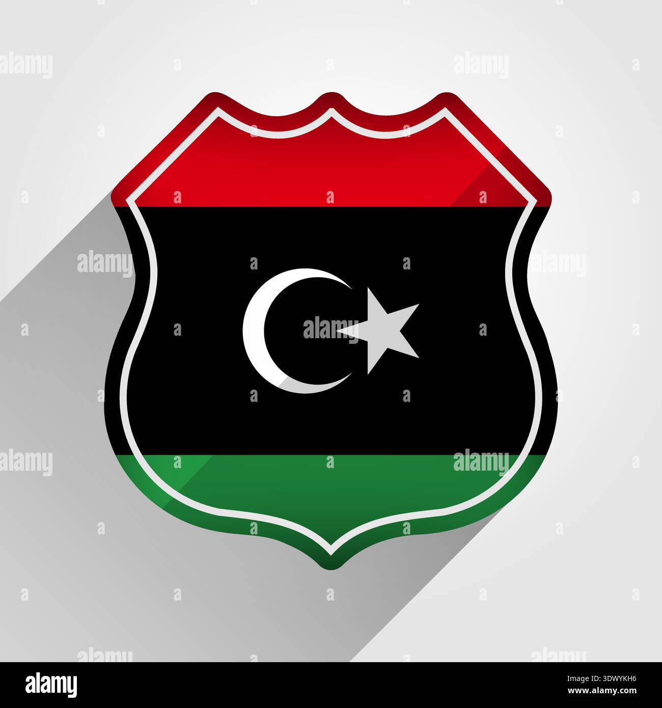 Libya Flag Road Sign Illustration, vector editable design, can be used for business or presentation design. Stock Vector