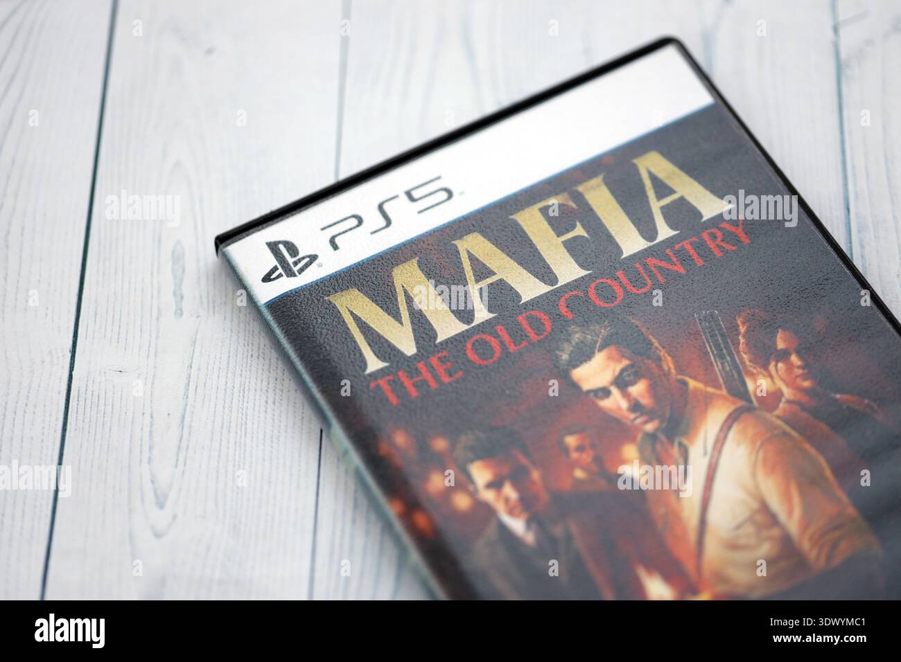 KYIV UKRAINE FEBRUARY 9 2026 Mafia The Old Country Video Game Disc Kyiv Ukraine February 9 2026 Mafia The Old Country Video Game Disc Box Photo With Focus On Title Cover Front Part 3DWYMC1 