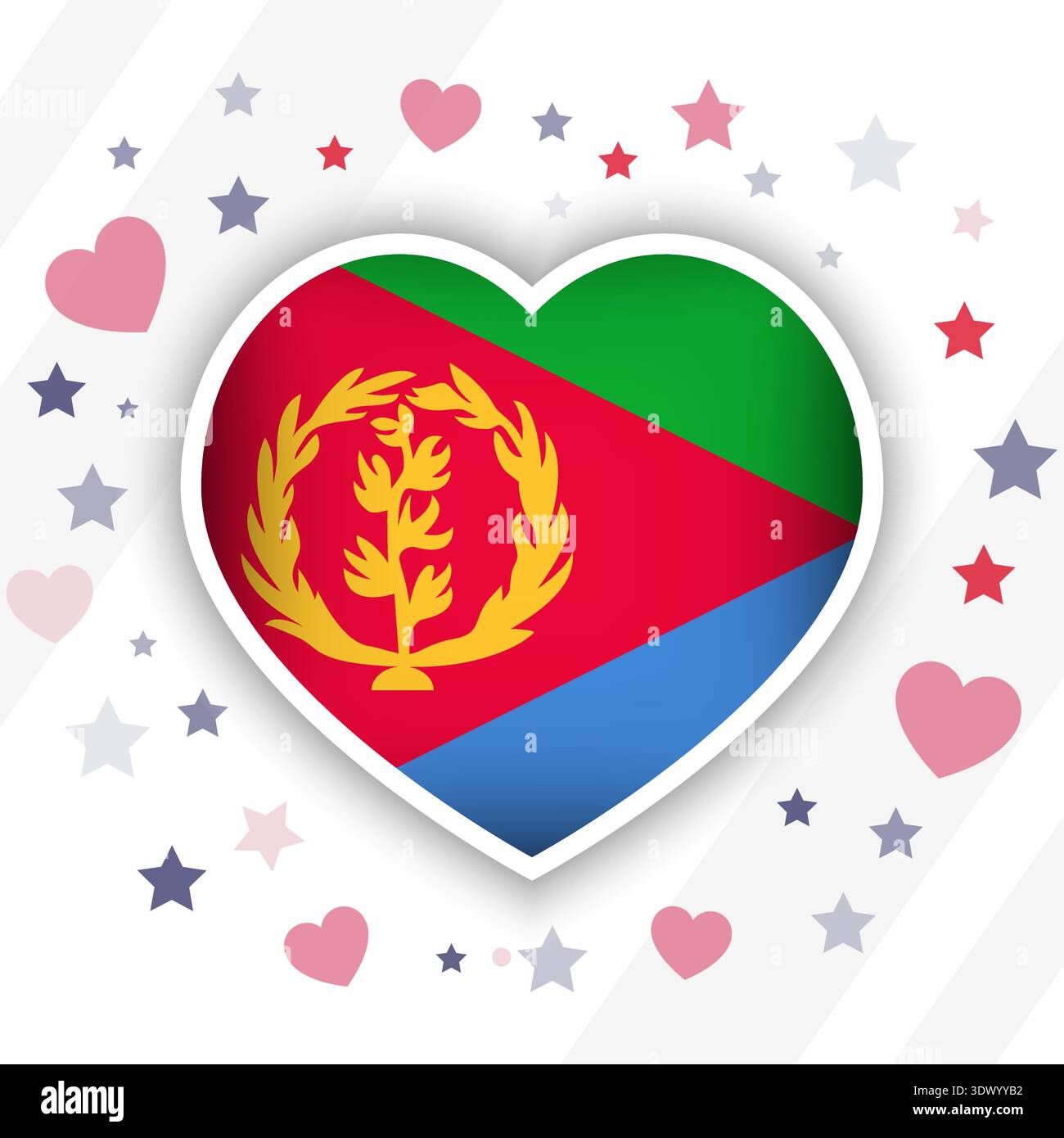 Creative Eritrea Flag Heart Icon, vector editable design, can be used for business or presentation design. Stock Vector