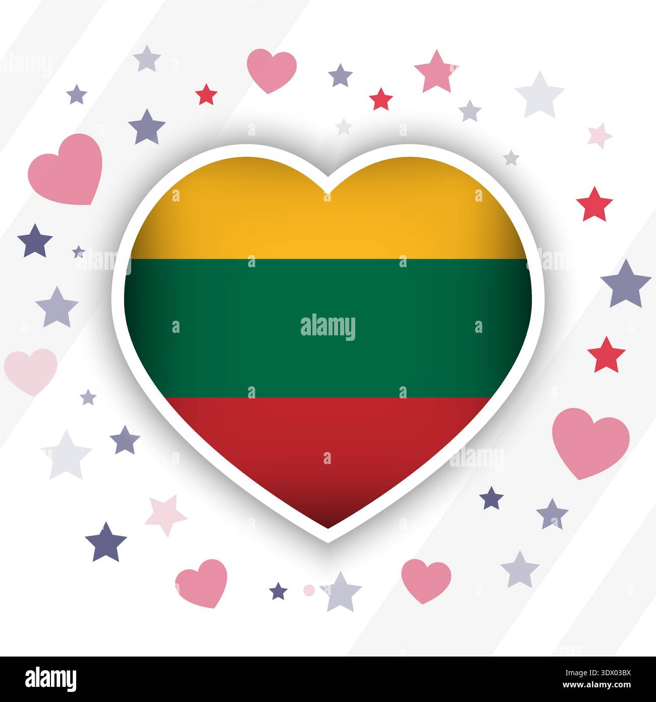 Creative Lithuania Flag Heart Icon, vector editable design, can be used for business or presentation design. Stock Vector